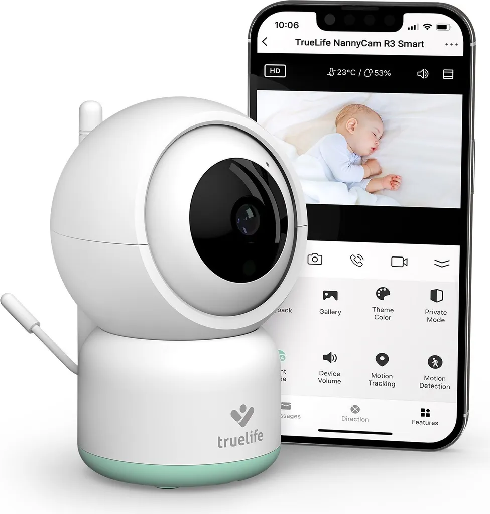 Moniteur Bébé TrueLife TLNCR3S Wi-Fi avec Vision Nocturne et Audio Bi