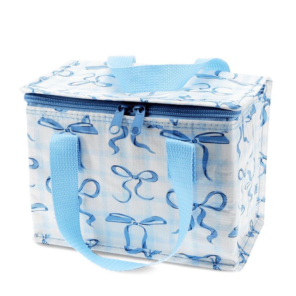 Isolierte Snacktasche blaue Schleifen Kühltasche Produktbild 