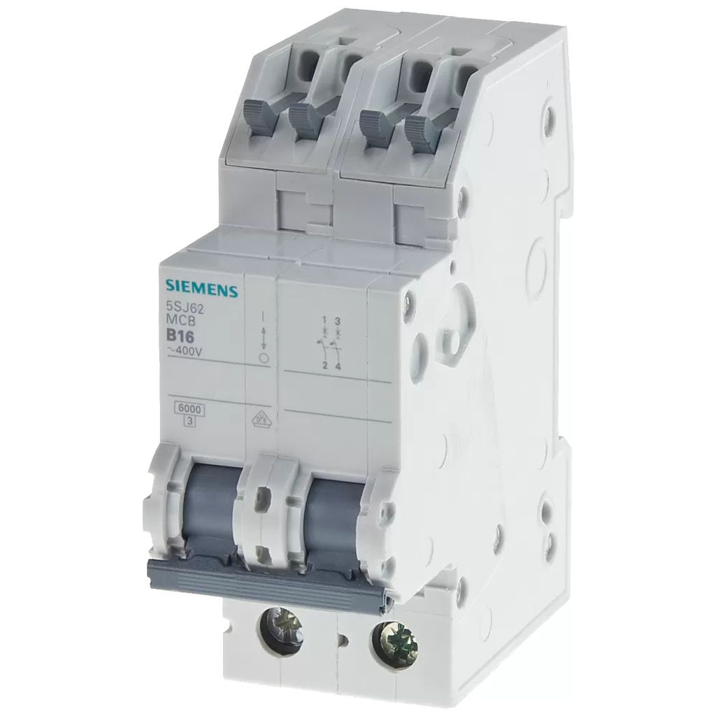 Siemens Leitungsschutzschalter 400V 6kA, 2-polig, C, 10A, T=70mm mit schraubenlosen 5SJ62107KS