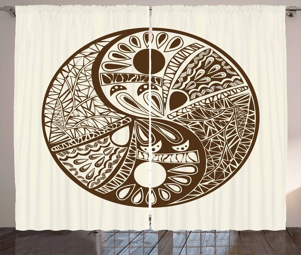 Tenda Rustica Cioccolato Yin-Yang ABAKUHAUS 280x175 cm con Ganci