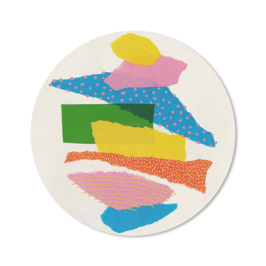 MuchoWow Mauspad Mousepad Abstrakt - Kunst - Formen - Regenbogen 50x50 cm - Mousepads - Maus Mat - Pad - Mausunterlage - Vinyl