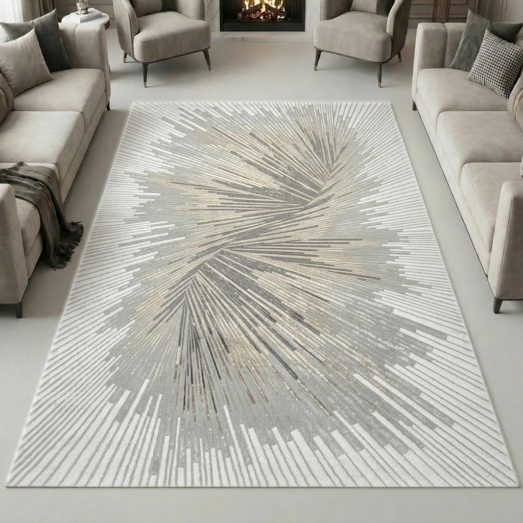 Der strahlende Abstrakt-Muster-Teppich mit Glanzfasern Größe - 160 x 230 cm