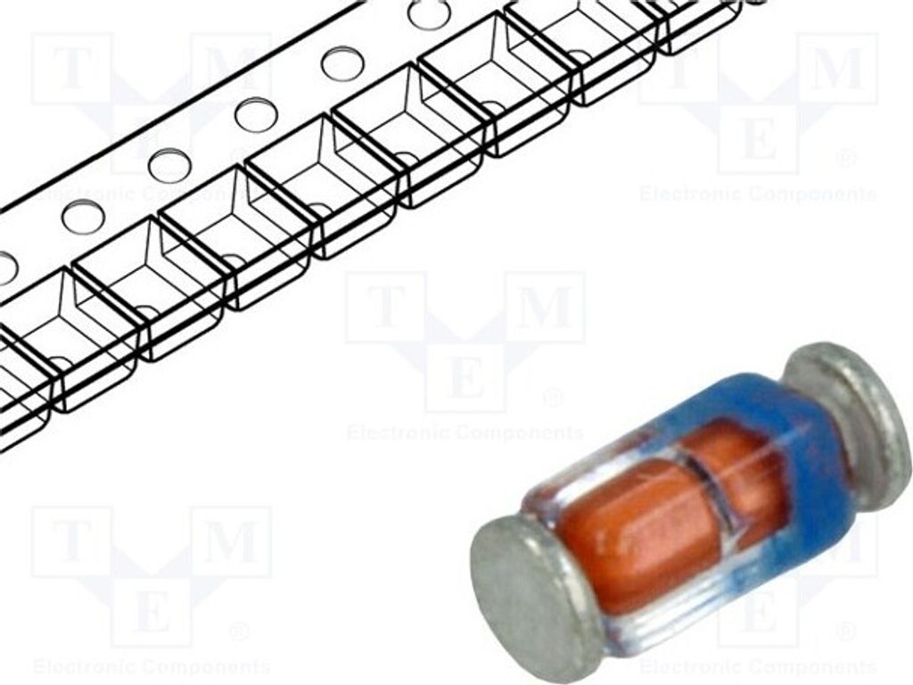 25x Diode: Zener 5mA 0,5W 5,8V SMD Rolle,B quadro MiniM BZT55C6V2 L1 Zener-Dioden