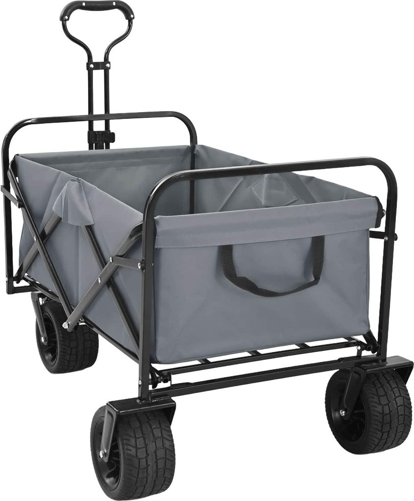 Klapp-Handwagen Grau 89 x 63 x 96 cm Stahl und Oxford-Stoff