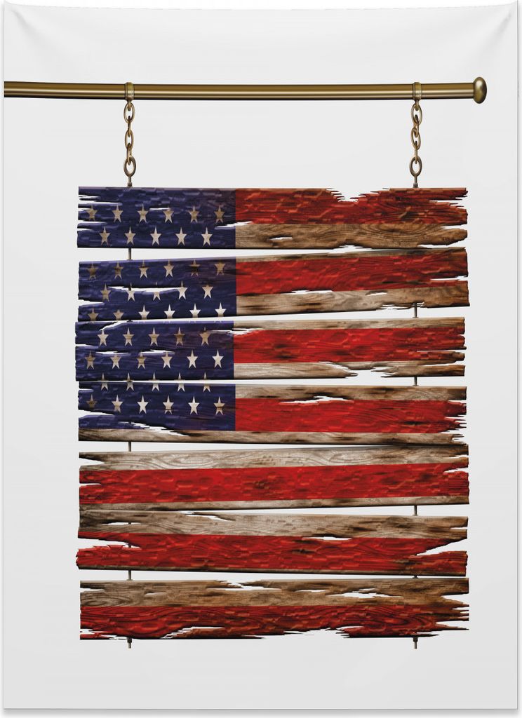 Abakuhaus Primitive Land Wandteppich, Rustikale Flagge aus Weiches Mikrofaser Stoff Kein Verblassen Klare Farben Waschbar, 110 x 150 cm, Mehrfarbig