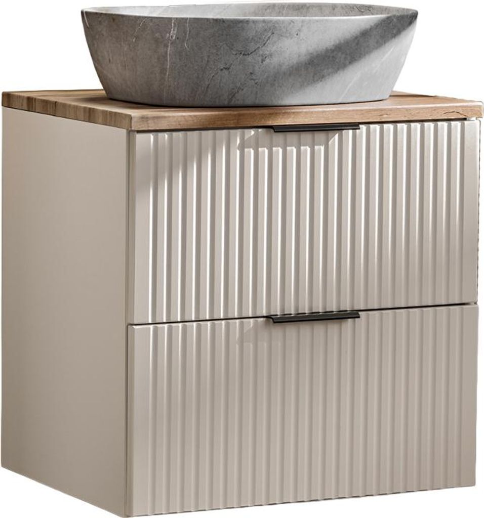 Waschtisch 60cm, in kaschmir und Eiche, ADELAIDE-56-CASHMERE