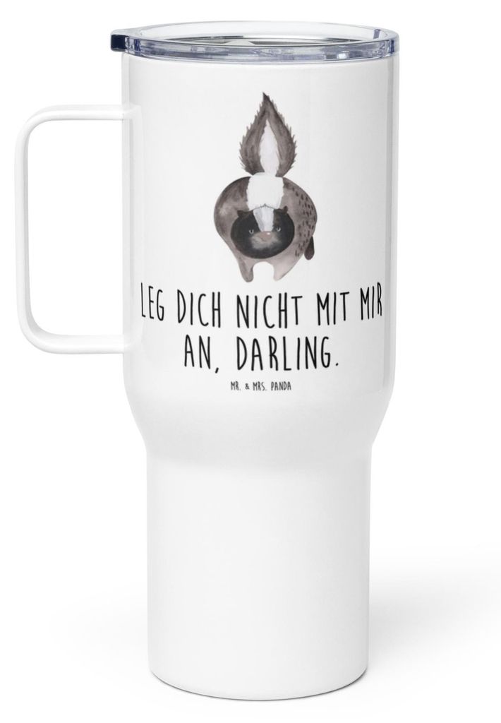 Mr. & Mrs. Panda Kaffee-to-go-Becher Stinktier Angriff - Weiß - Geschenk, To-Go-Becher, Thermobecher, thermosbecher, Teetasse, Stinker, Edelstahl ...