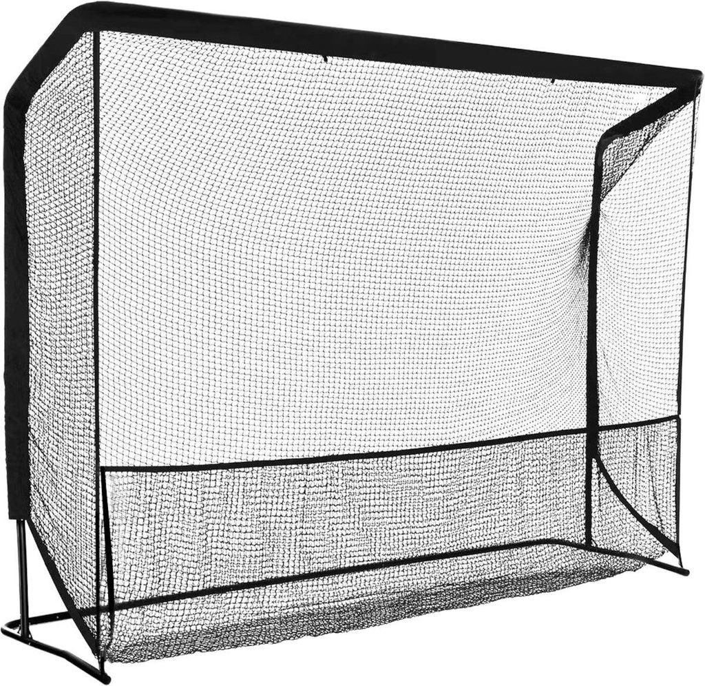Golf Trainingsnetz mit Metallrahmen 305 x 213 cm - Schlagnetz für Indoor & Outdoor - Golf Übungsnetz mit Zielmatte & Tragetasche - Schwarz