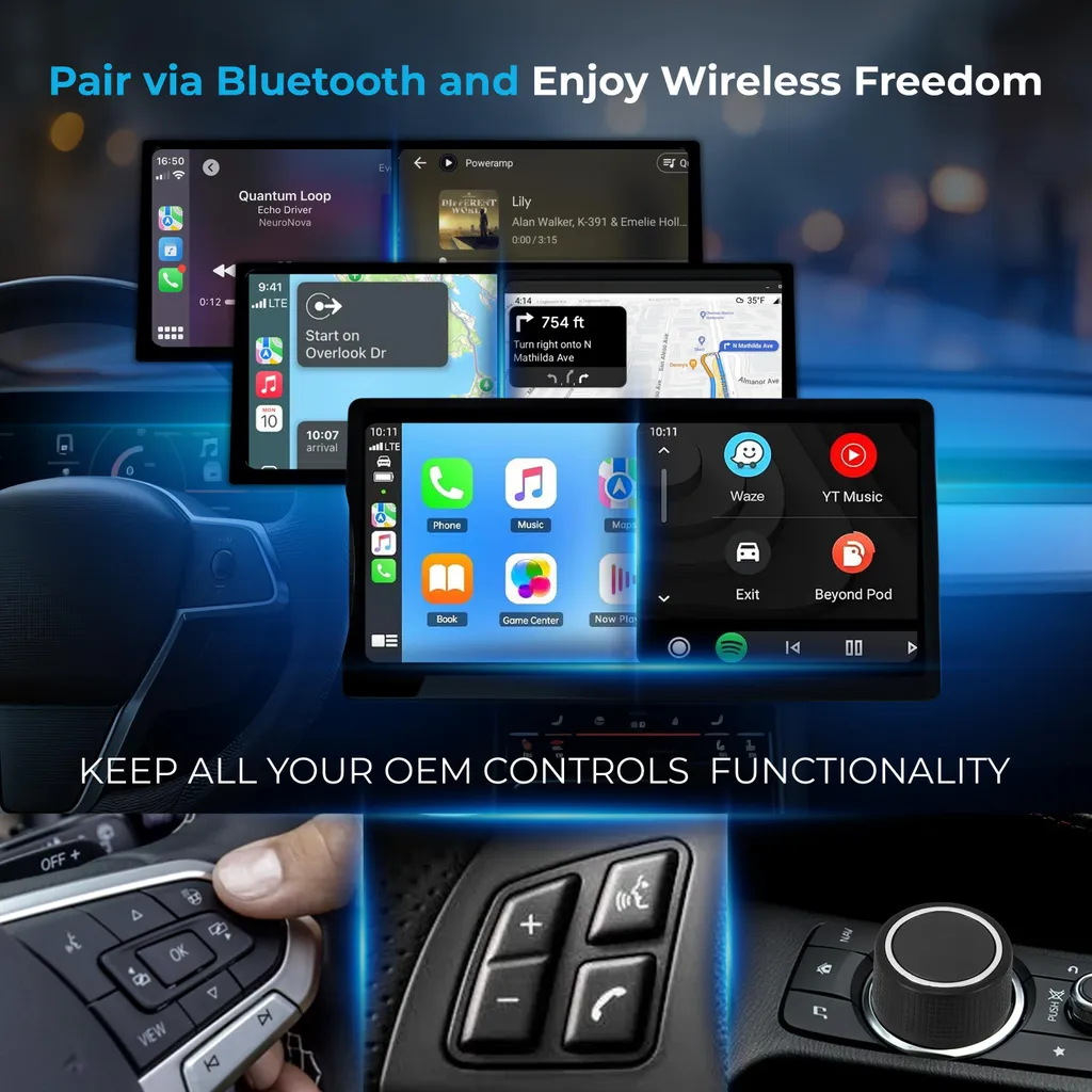 Boîtier Wireless CarPlay Android Auto avec Sortie HDMI Haute Définition - 2