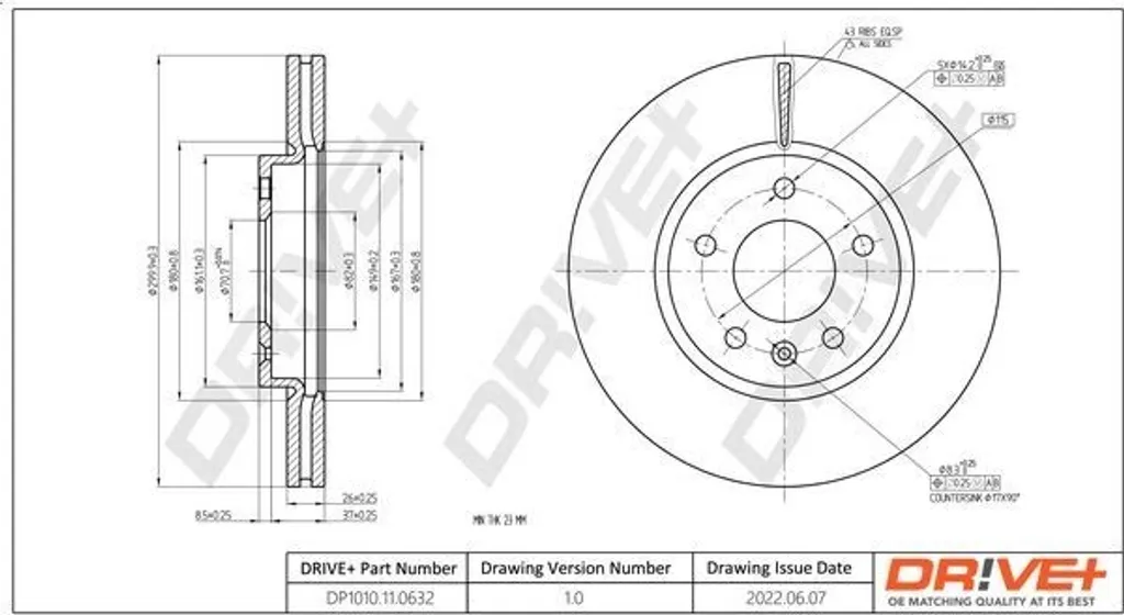 Disque de frein ventilé haute performance pour Opel Insignia B Z18