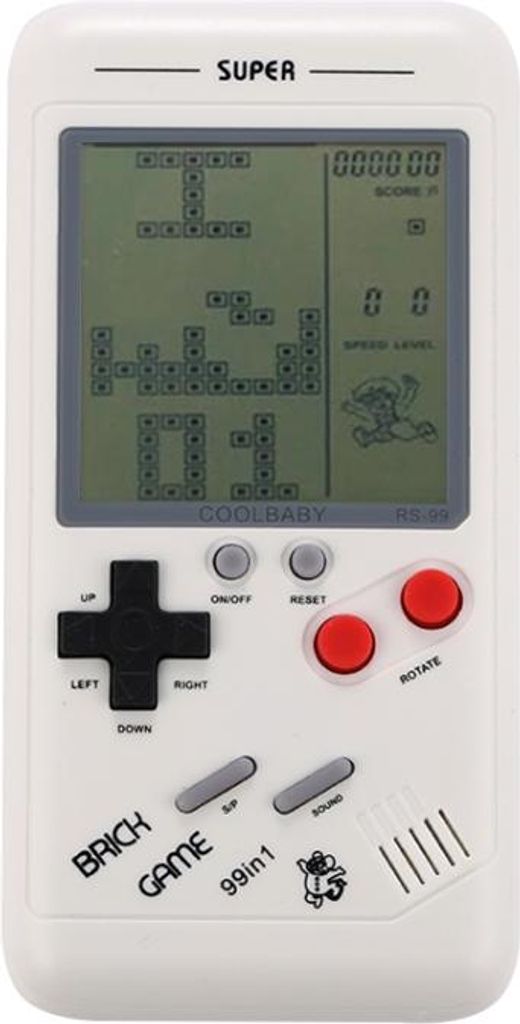 RS-99 Retro Brick Spiel Classic Handheld Game Console, 3,5 Zoll Bildschirm, Eingebaut 26 Kinds Spiele(Weiß)
