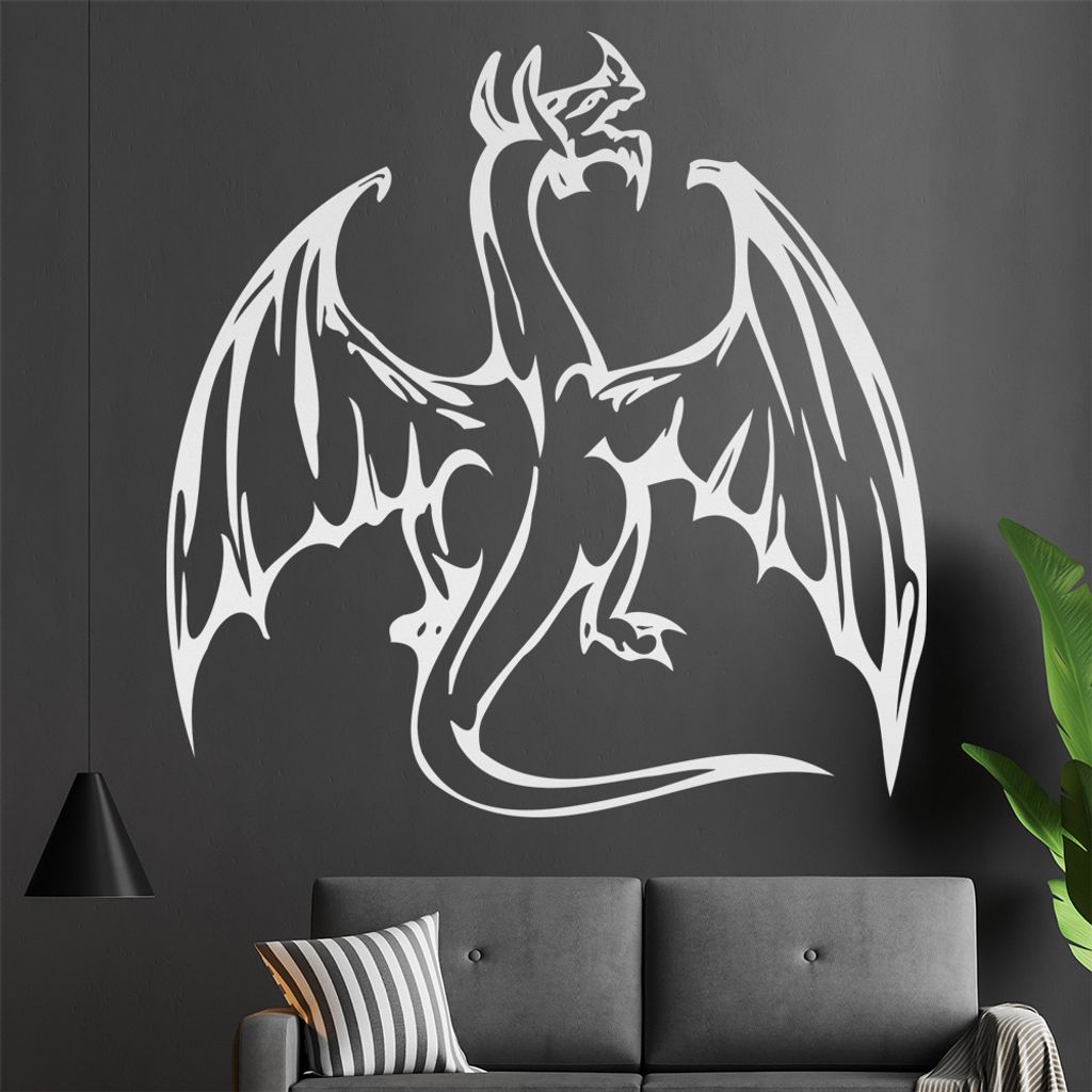 Mystischer Drachen Wandtattoo in 6 Größen - Wandaufkleber Wall Sticker - Dekoration, Küche, Wohnzimmer, Schlafzimmer, Badezimmer