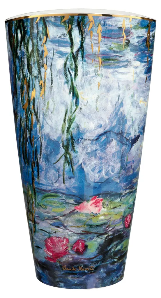 Vase Claude Monet Goebel Seerosen mit Weide en Céramique de Prestige