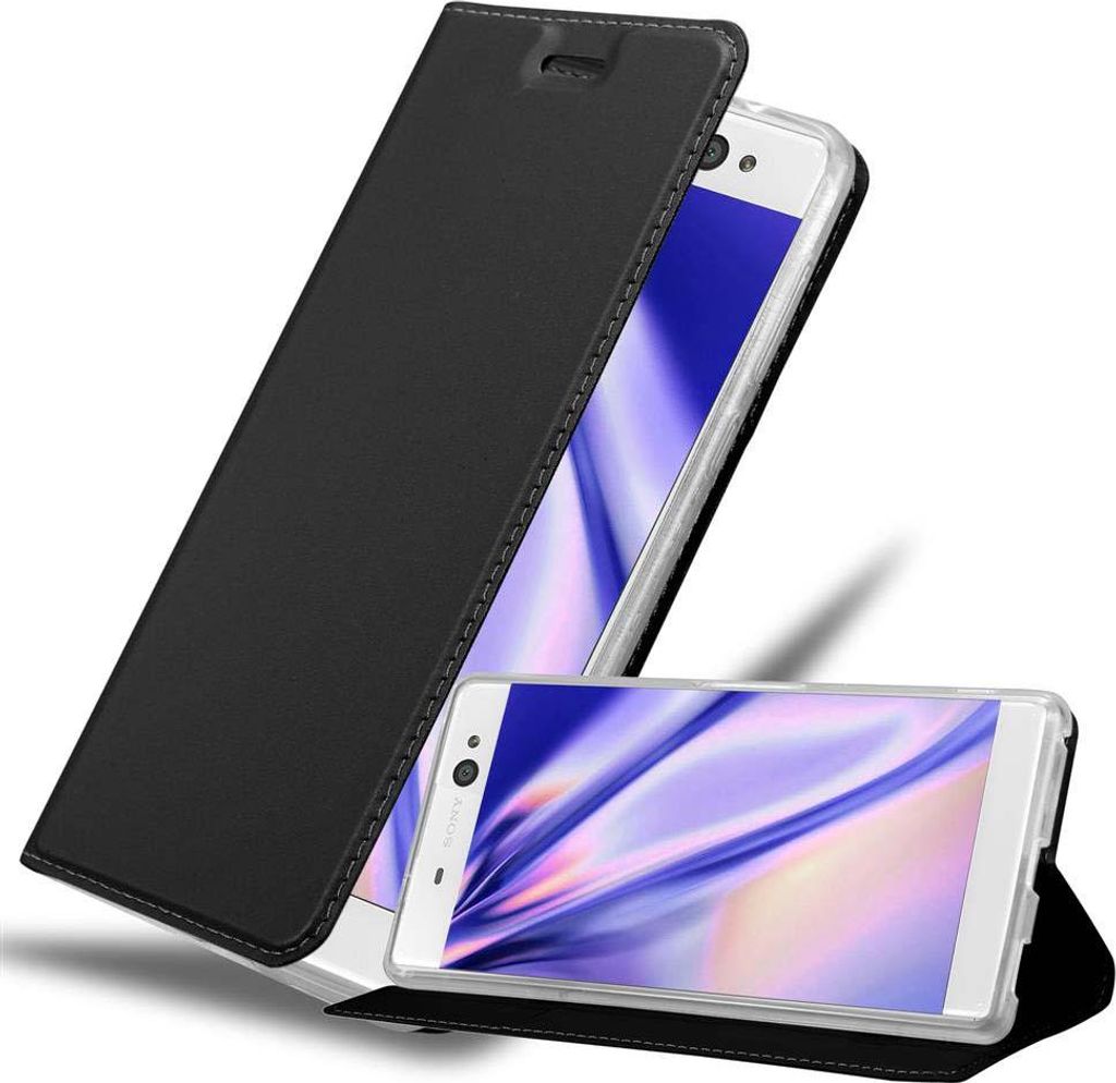 Cadorabo Handyhülle für Sony Xperia XA ULTRA Schutz Hülle in Schwarz Cover Etui Book Case Booklet