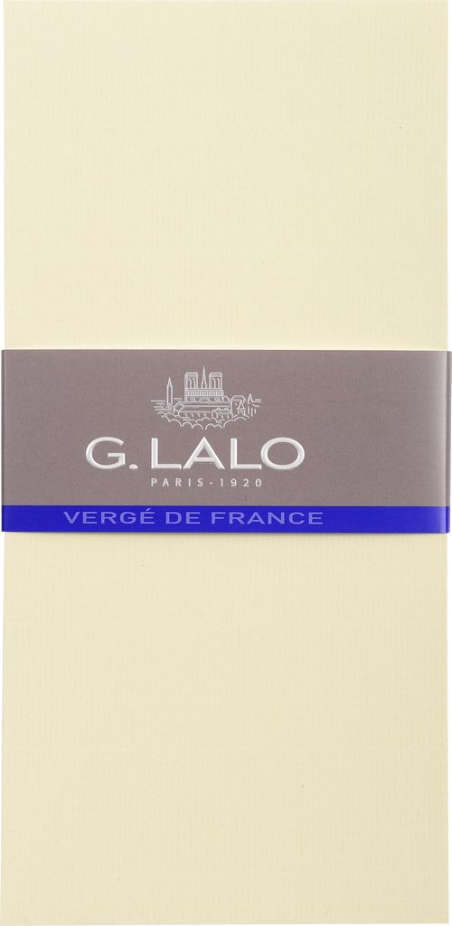 G.Lalo 5x Packung 25 Karten Vergé de France DL (103x213mm) Elfenbein 44316L