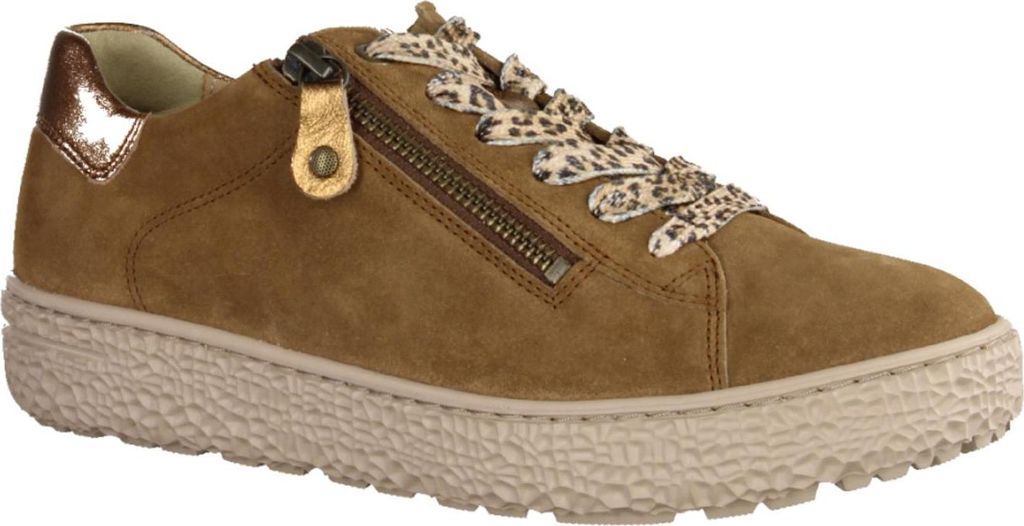 Hartjes Phil 1401345352 Damen Sneaker, Schnürer, Braun, Leder - Damenschuhe Bequeme Schnürschuhe, Braun, leder (velour)