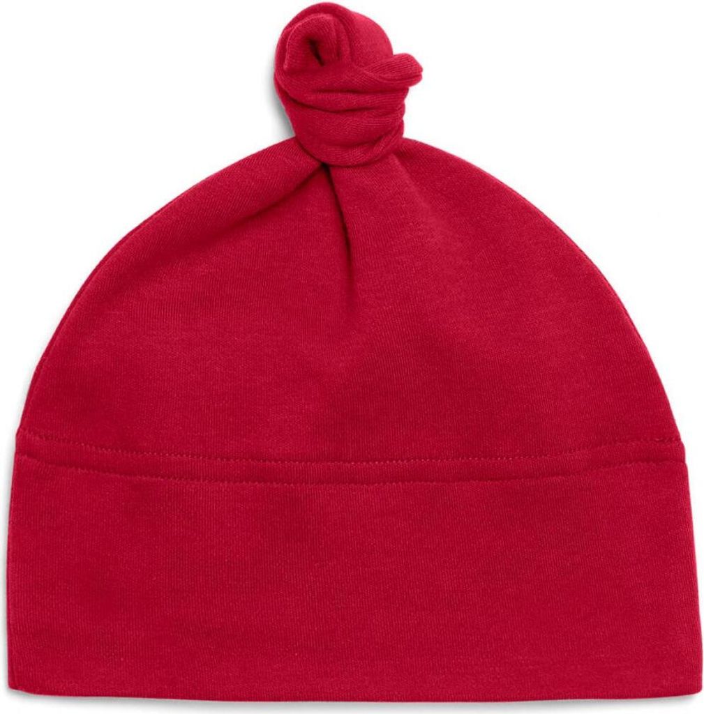 Babybugz BZ15 | Baby 1 Knot Hat - Babymütze - 100% Baumwolle - Farbe: Red - Größe: One Size