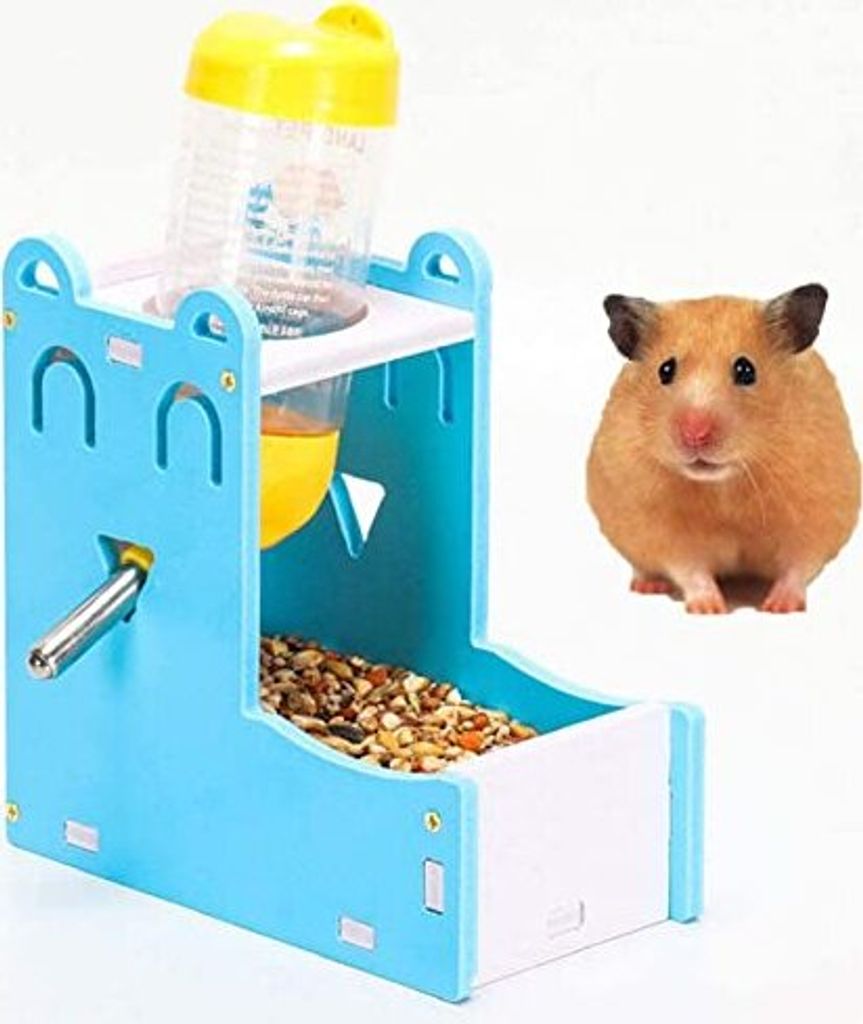 Ciciglow Hamster Wasserflasche Stand, Haustierhalter Automatische Feeder, Zubehör Meerschweinchen, Kaninchen, Chinchilla, Ratten, Frettchen (blau)