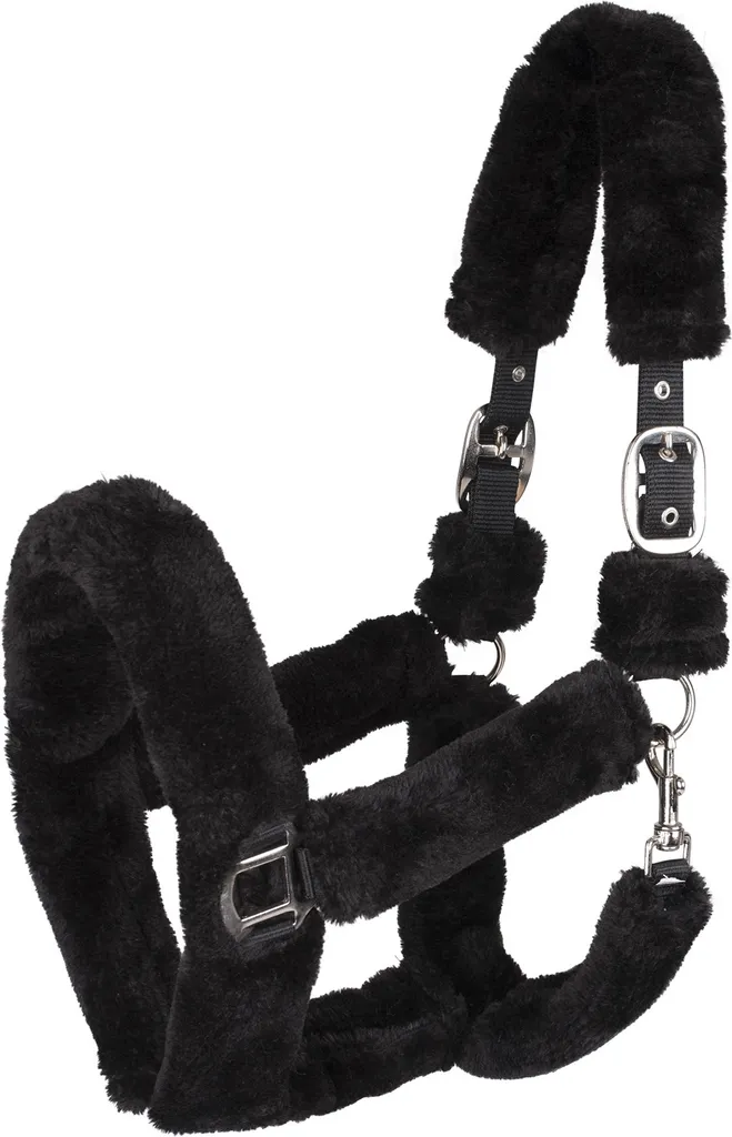 Licol de transport Waldhausen Cozy pour cheval sensible Noir Full