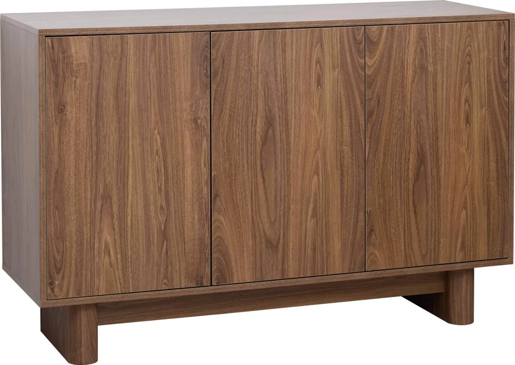 Buffet de salon 120 cm rangement vaisselle bois foncé scandinave