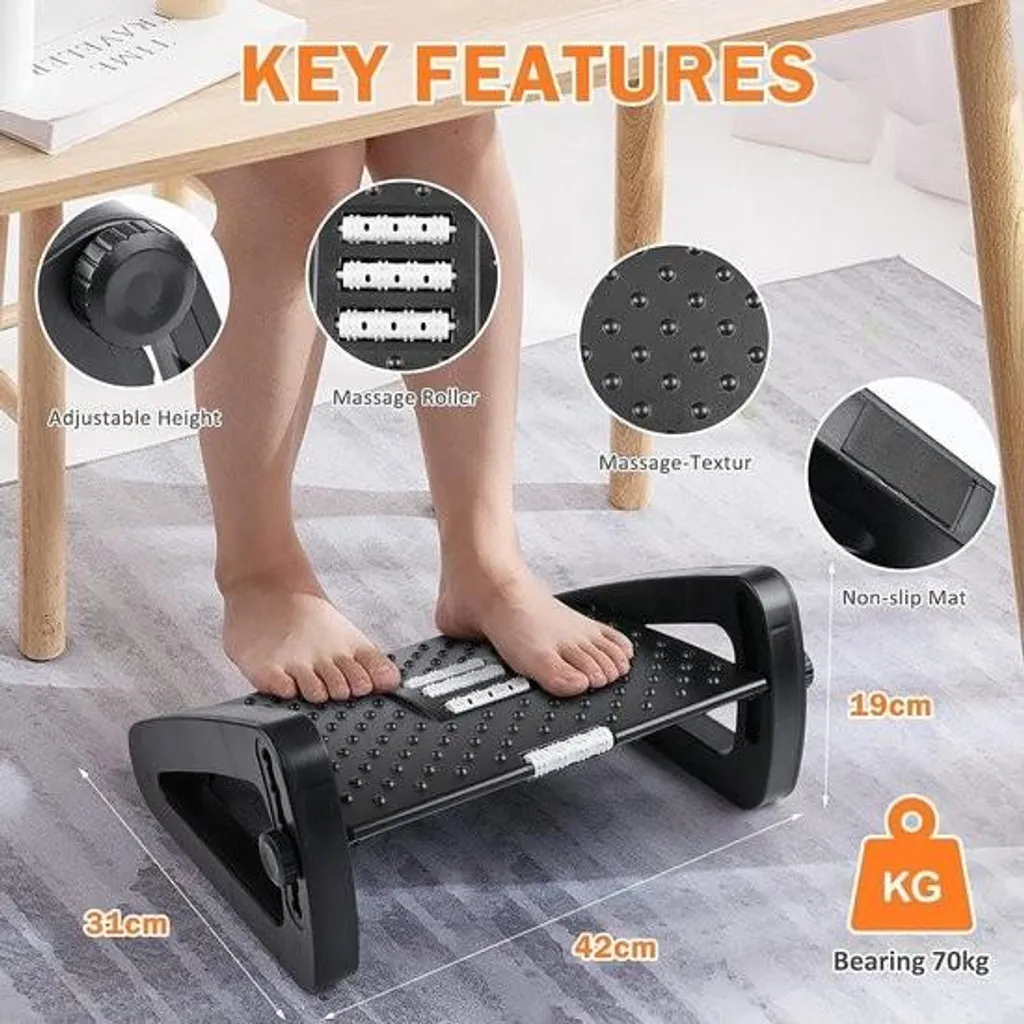 Support de pieds de bureau avec surface de massage - Modèle Confort Pro - 2