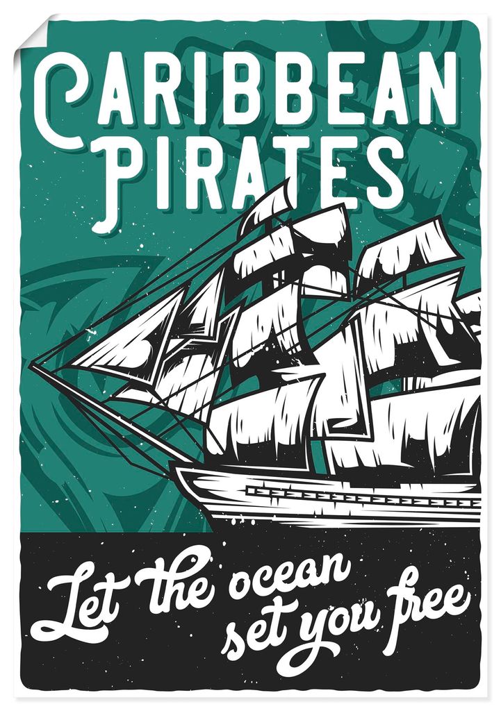 ARTland Poster Piratenschiff Größe: 90x130 cm