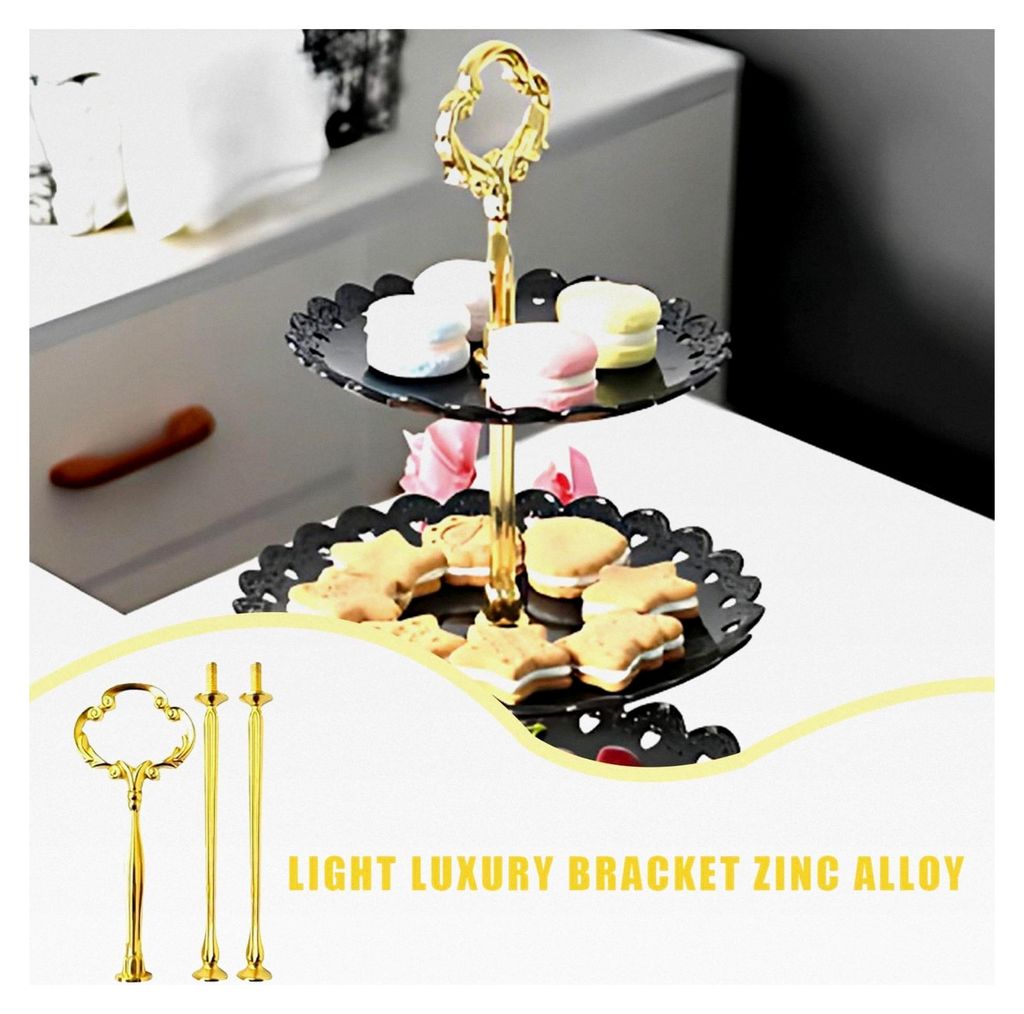 Set mit 6 Etageren Stangen, 3 Etagen, Etagere Bausatz, Gold, Metallstange für Kuchenständer, Tortenständer, Tortenhalter, Hochzeitstorte, Buffet...