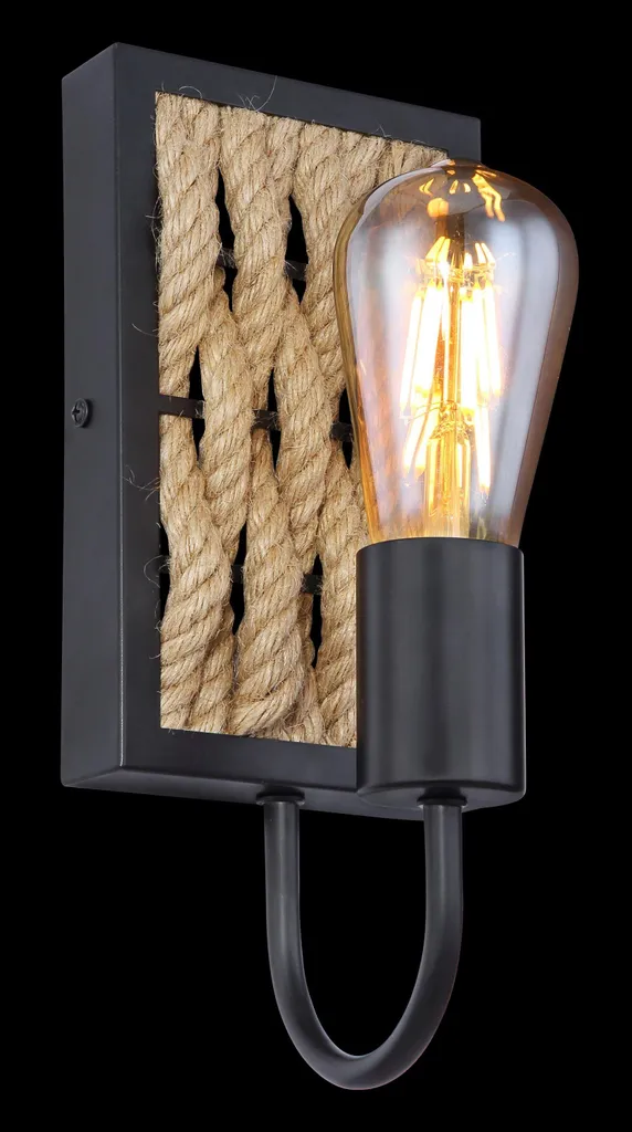 Globo Applique Parete Design Vintage Nero Opaco E27 - Luxury Touch - 13