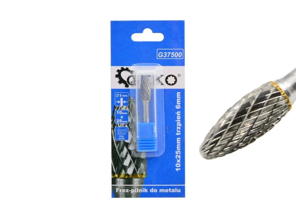 GEKO Fresa per metallo con gambo 10x25mm, fresa a fiamma G37500