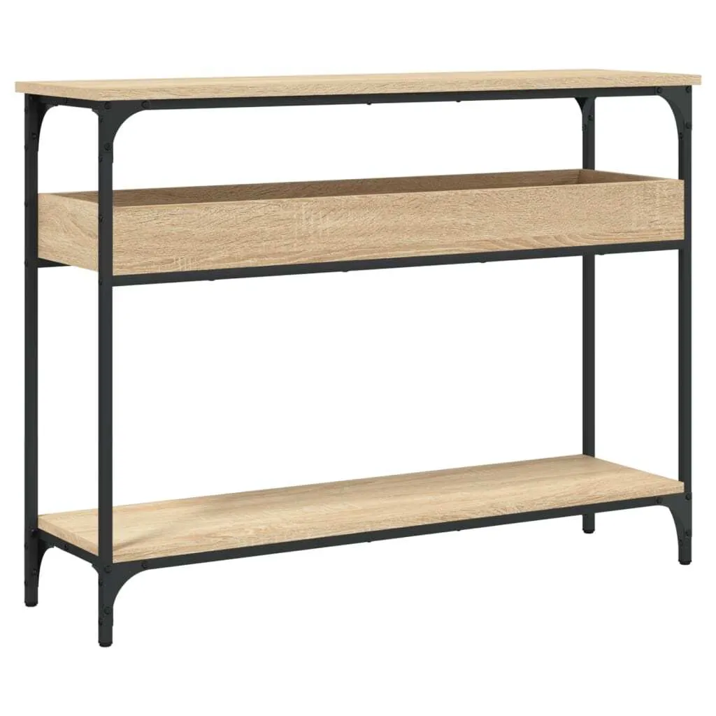 SYFAX™ Tavolo Consolle con Ripiano Rovere Sonoma 100x29x75cm Legno Aggregato