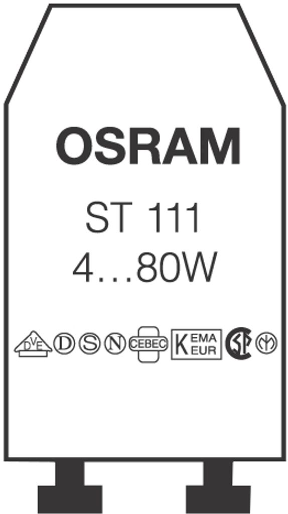 OSRAM Starter für Leuchtstoffröhren 4 - 22 W ST151 230 V Ausführung für Reihenschaltung
