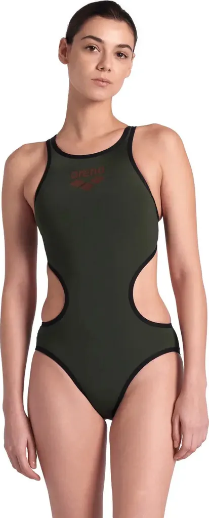 Maillot de bain 1 pièce natation Arena One Biglogo coloris Olive 32