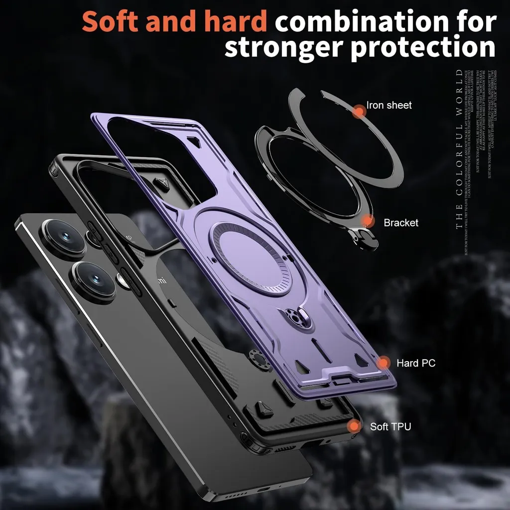 Cover Rugged per Poco M6 Pro 4G e Redmi Note 13 Pro 4G con Stand - 2