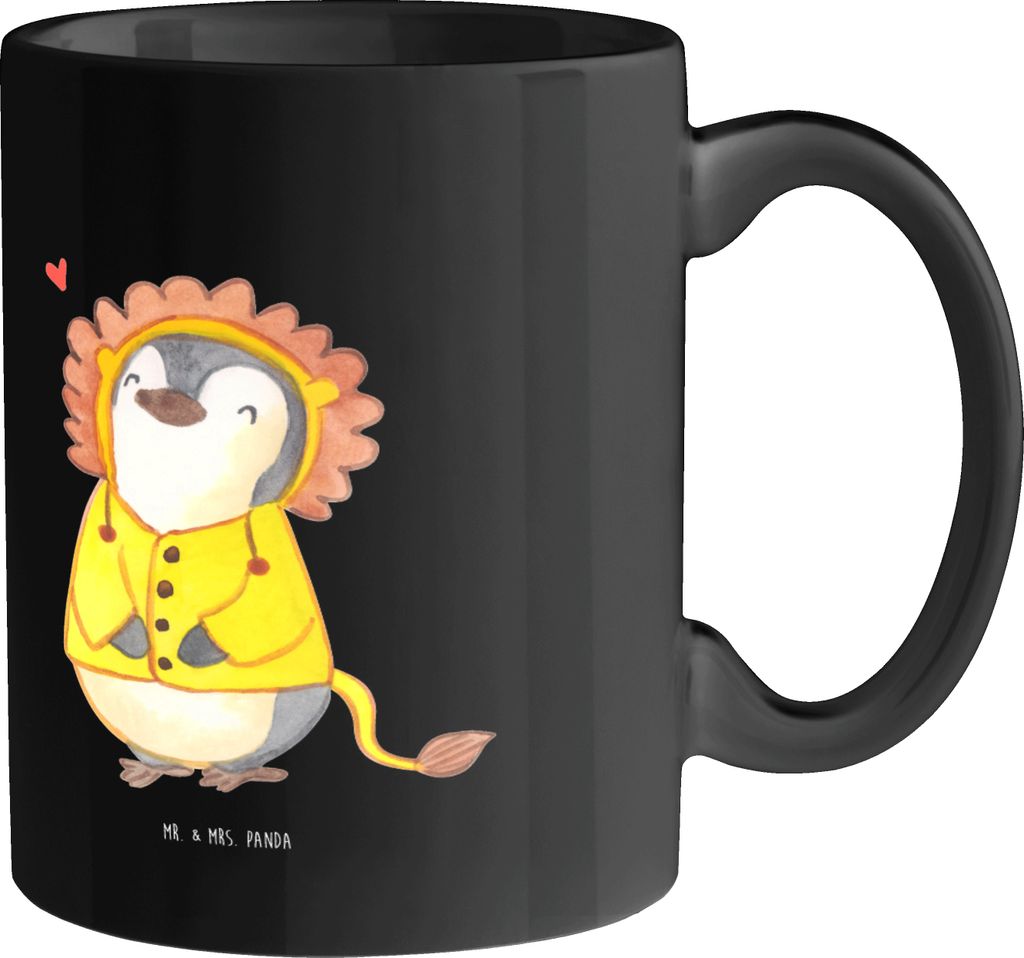 Mr. & Mrs. Panda Tasse Sterne und Löwe - Schwarz - Geschenk, Mut, Tierkreiszeichen, Geschenke Astrologie, Pott, mit dem Löwen zu konkurrieren!, A...