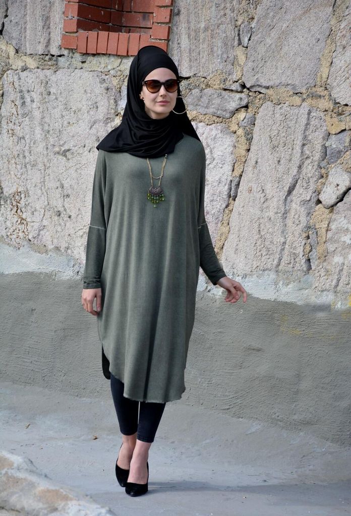 Tunika Hijab Kleid langer Oberteil Viskose H-572 Produktbild 