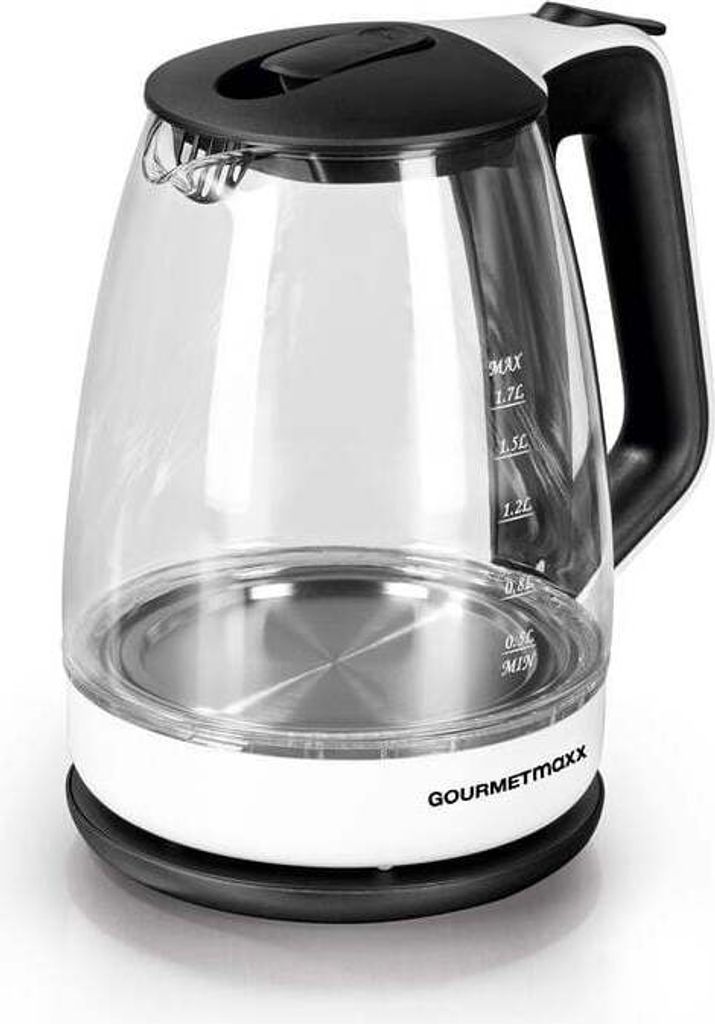 GOURMETmaxx 02955 Schnurloser Wasserkocher, Glasgehäuse, Produktbild 