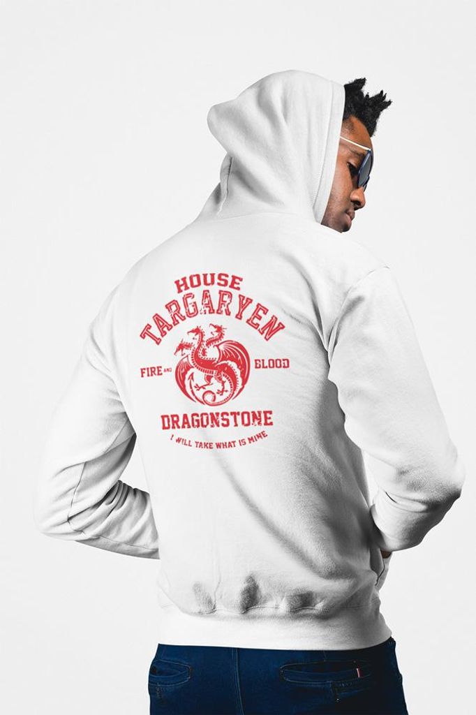 D&B Uni Hoodie ZIPMO00093 Targaryen Weiß-Größe M