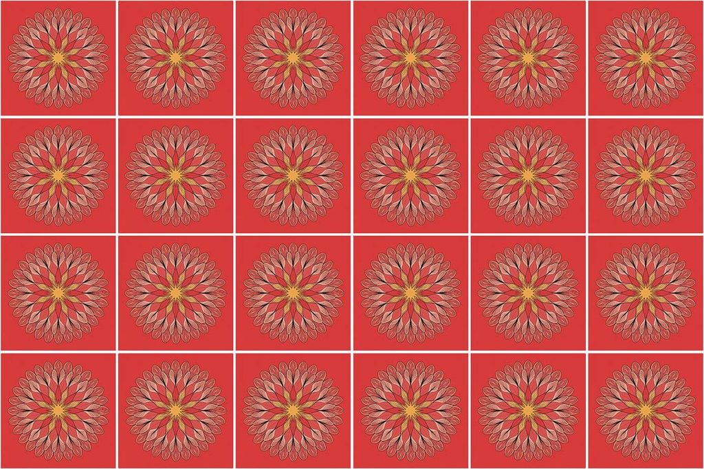 Fliesenaufkleber 20 x 20 cm – 24 Stück – Selbstklebend – Wasserfest – Pflegeleicht – Hitzebeständig – Für Küche & Bad – Blumenmuster