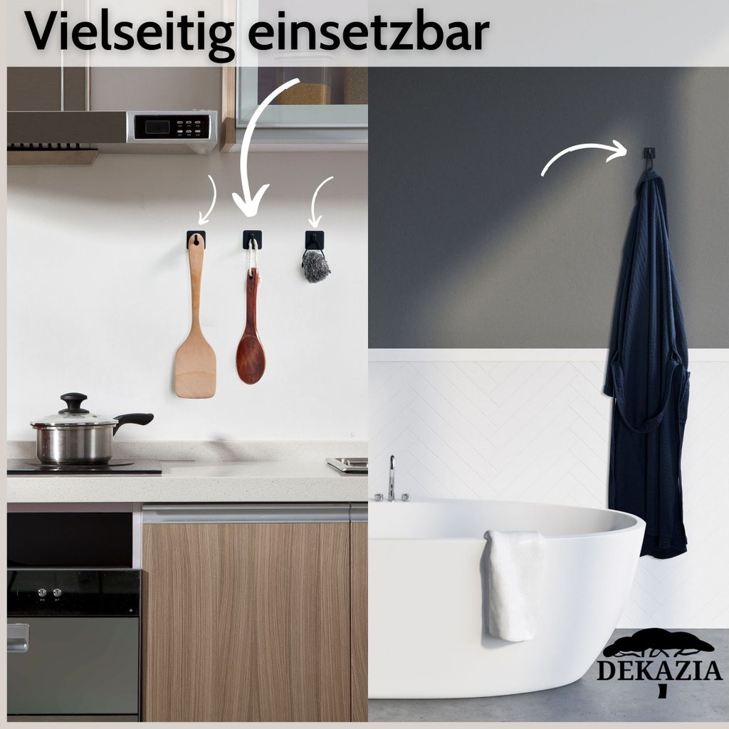 Ganci Adesivi Bagno E Cucina 12 Pezzi – Acciaio Inox 304, Carico Max 8kg, Senza Fori