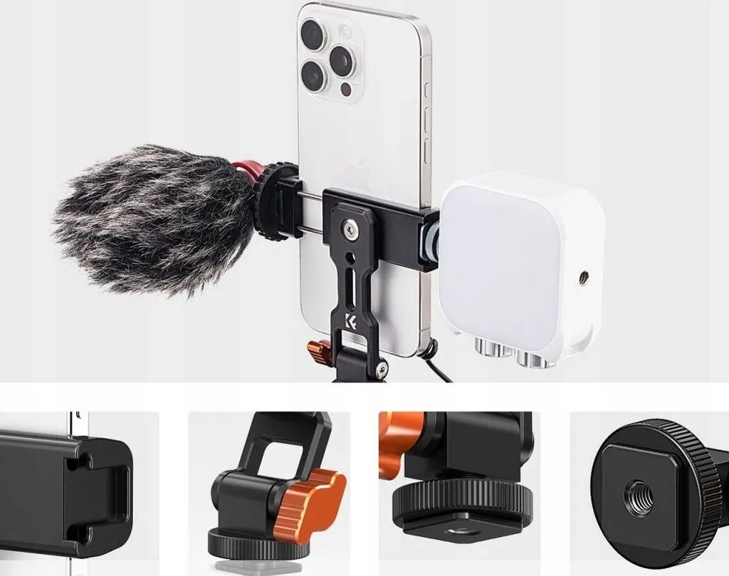 Support Smartphone 1/4'' en Métal Pivotant à 360° K&F Concept MS18 - 5