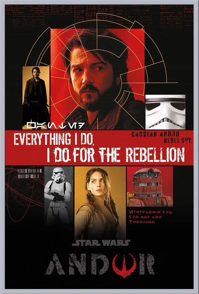 Poster Star Wars Andor Encadré Vitre Acrylique et Cadre Argent Shinsuke