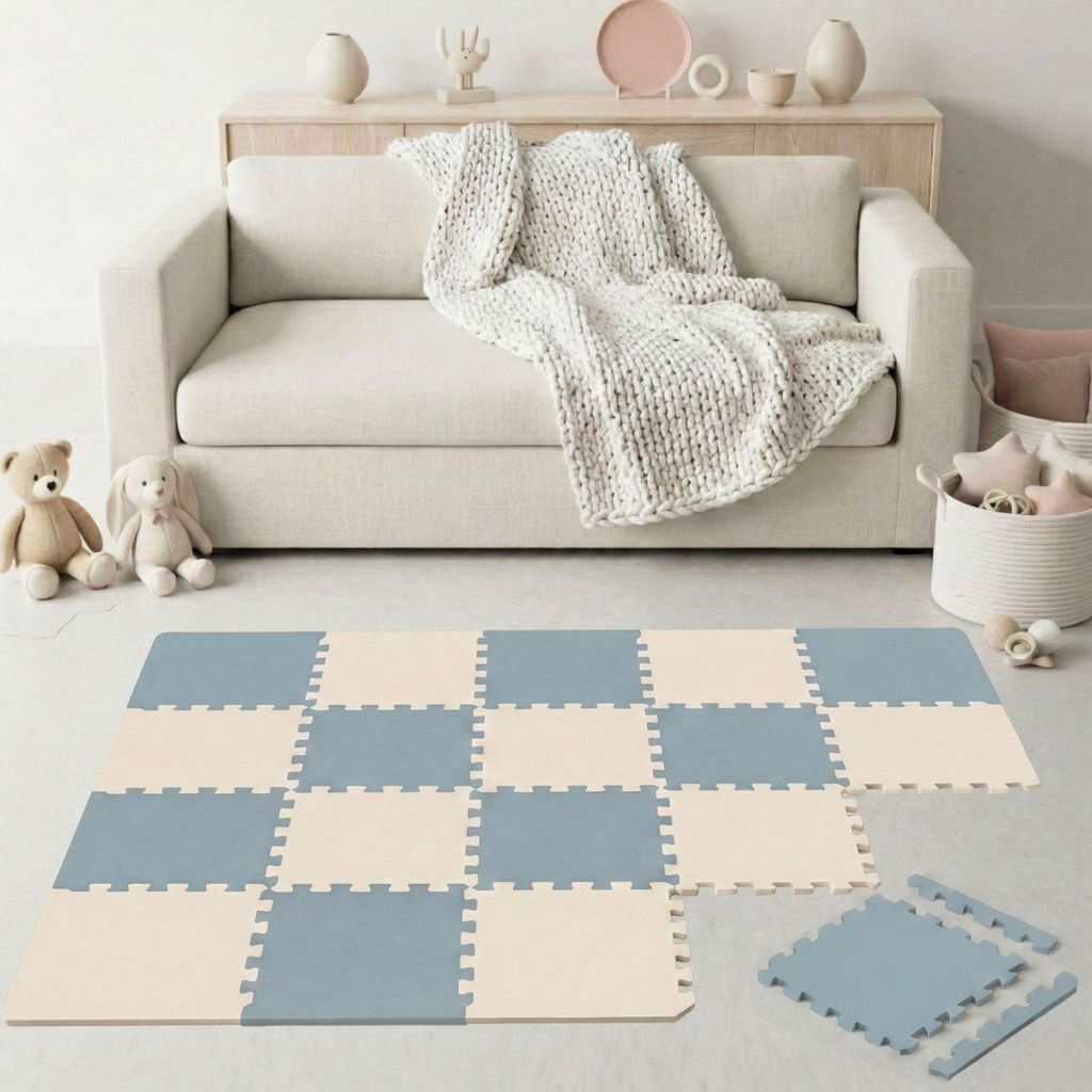 18 Teile Spielmatte Baby Puzzlematte 30x30 Krabbelmatte Bodenmatte Kinderzimmer
