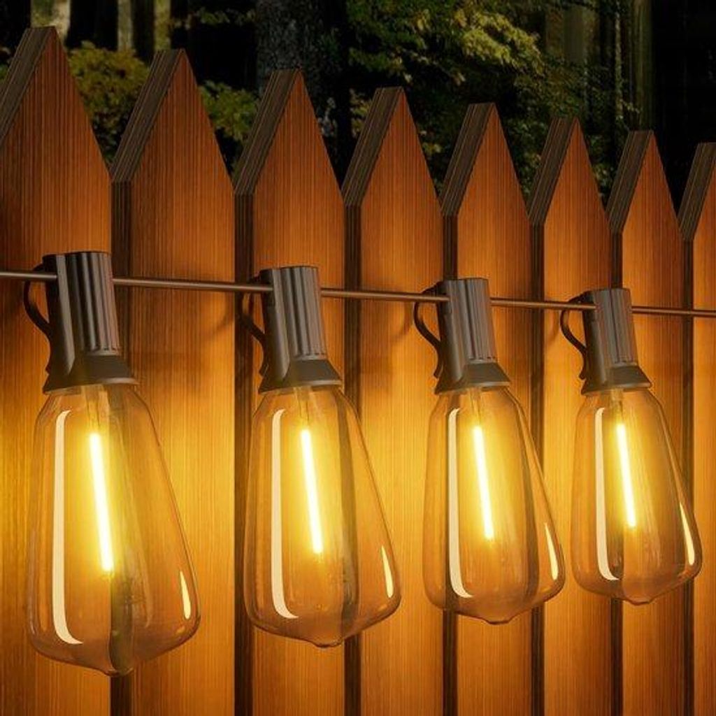 Outdoor-Lichtketting 36M - LED Lichtsnoer mit 60+2 ST38 Kunststoffkugeln - Wasserfest IP44 für Garten Terrasse Hinterhof Gazebo Innen und Außen W...