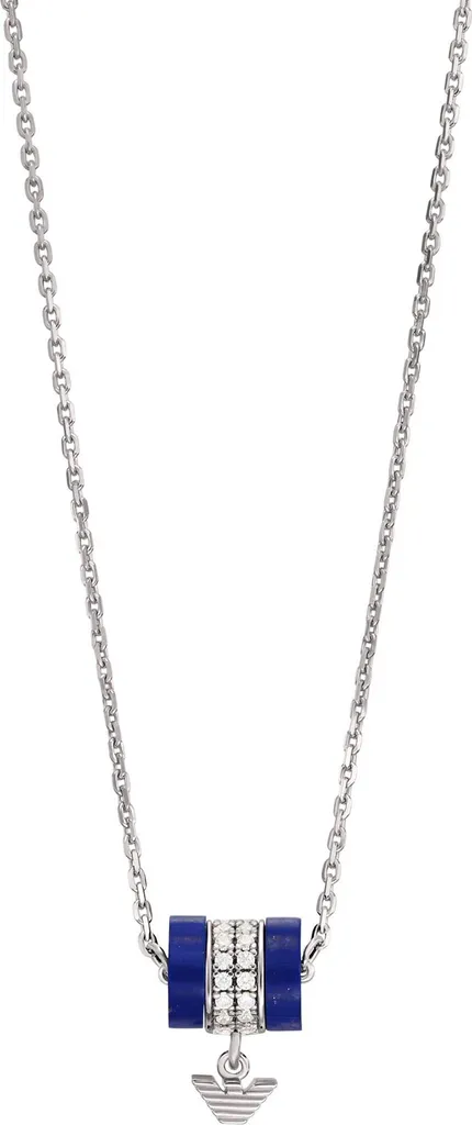 Collier Élégant Emporio Armani Argent 925 Bleu - Idéal Cadeau Femme 42cm