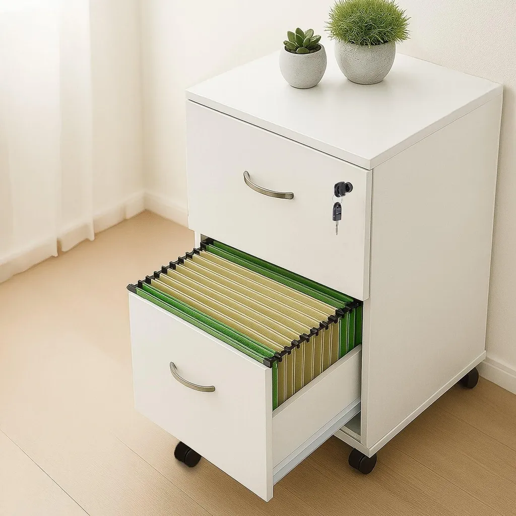 Caisson de bureau mobile à serrure pour dossiers suspendus format A4 - 2