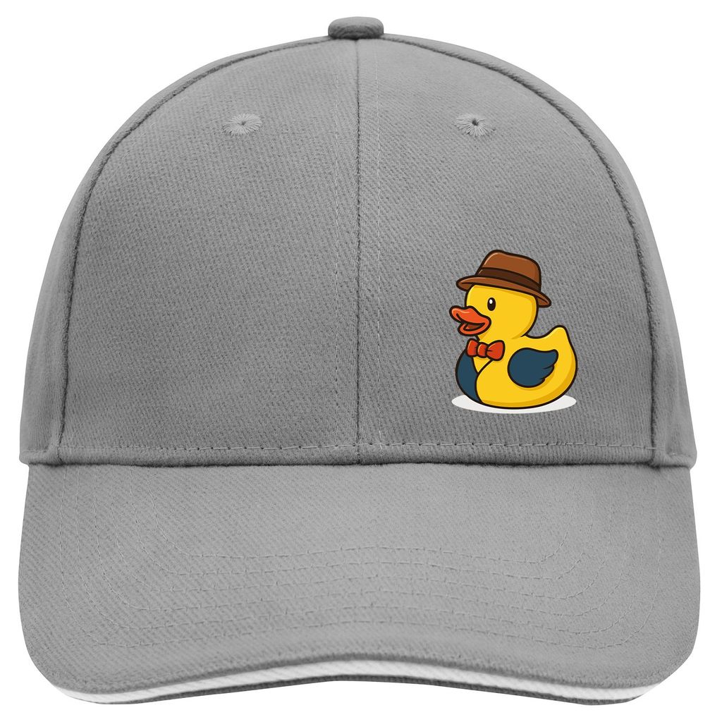 Huuraa Cappy Mütze Quietscheente Verkauf Comic Gummiente Dark Grey/White Baumwolle 6-Panel Kappe Geschenkidee