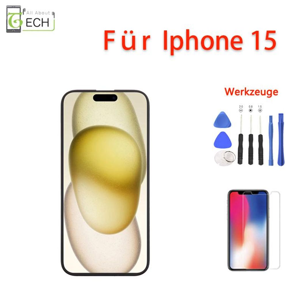 Für iPhone 15 LCD Display Retina Touchscreen Bildschirm Produktbild 