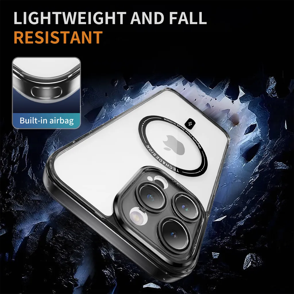 ORDA Custodia Magnetica Per IPhone 11 Pro Max | Compatibile MagSafe | Retro Opaco Traslucido | Antiurto 4 Airbag - 4