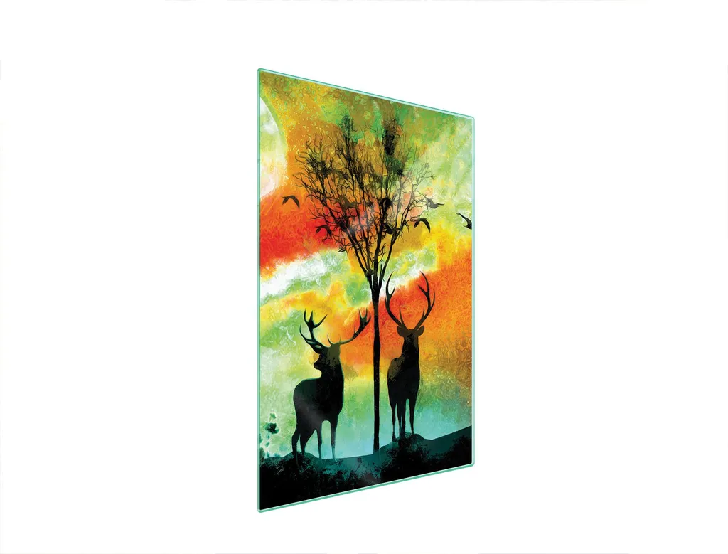 Copri Piano Induzione Vetro 35x52 Design Cervo - Vetro Temperato