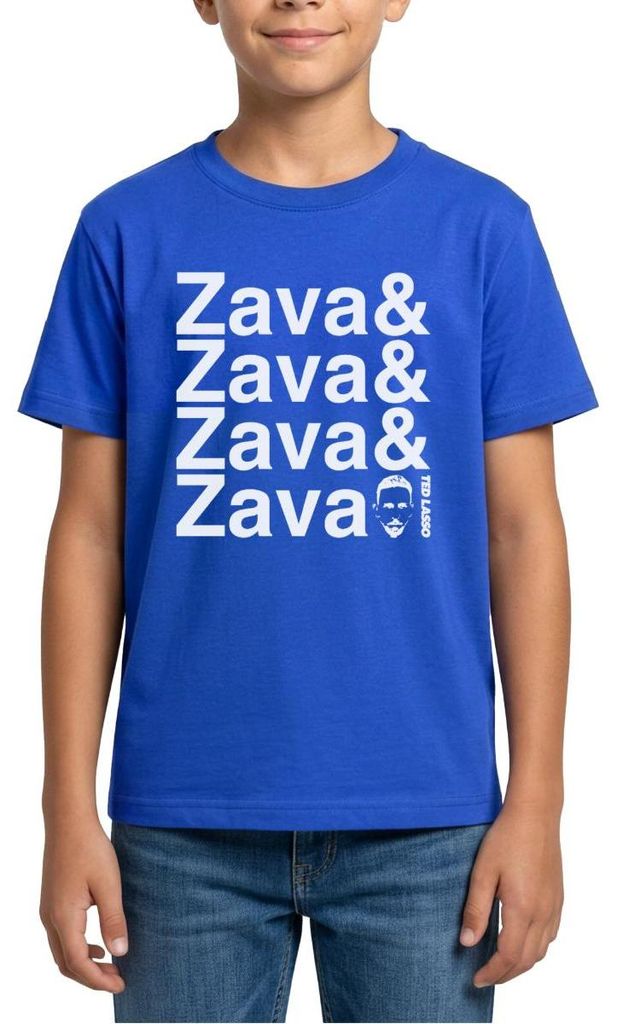 Spreadshirt Ted Lasso Zava Weißer Schriftzug Teenager T-Shirt, 152/164 (12-14 Jahre), Royalblau